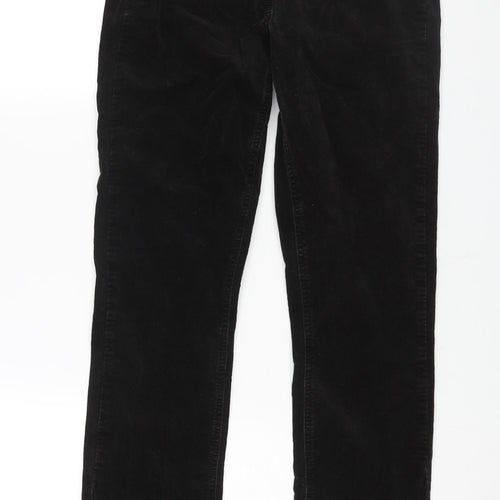 Long Tall Sally Womens Black Cotton Trousers Size 10 L31 in Regular Zip