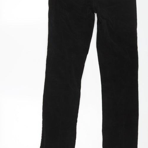 Long Tall Sally Womens Black Cotton Trousers Size 10 L31 in Regular Zip