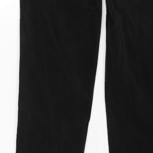 Long Tall Sally Womens Black Cotton Trousers Size 10 L31 in Regular Zip