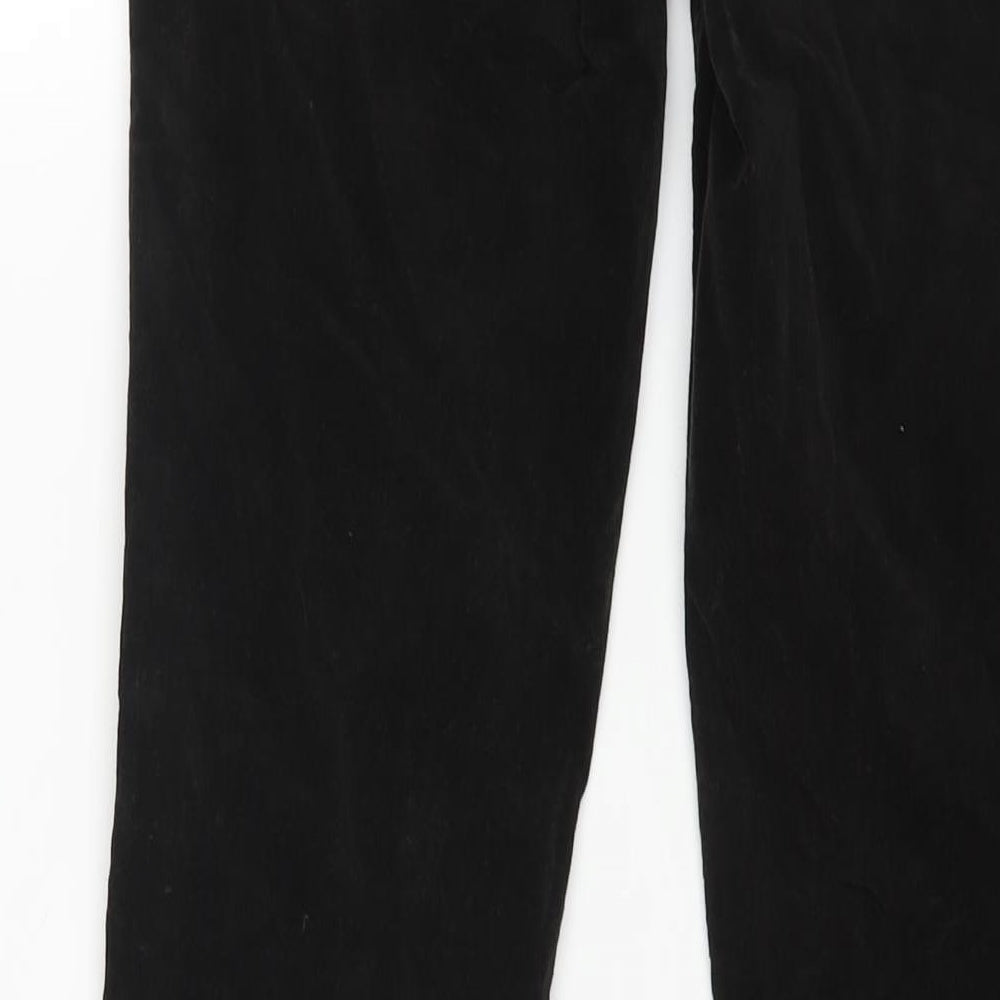 Long Tall Sally Womens Black Cotton Trousers Size 10 L31 in Regular Zip