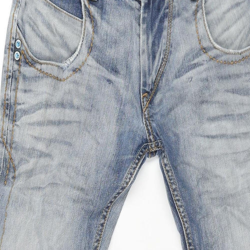 Levi's Mens Blue Cotton Skinny Jeans Size 30 in L34 in Regular Zip - Embroidered Pocket Peace Power