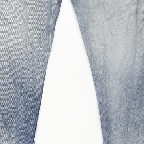Levi's Mens Blue Cotton Skinny Jeans Size 30 in L34 in Regular Zip - Embroidered Pocket Peace Power