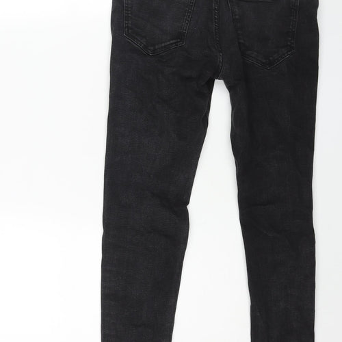 Pull&Bear Mens Black Cotton Skinny Jeans Size 30 in L26 in Regular Zip