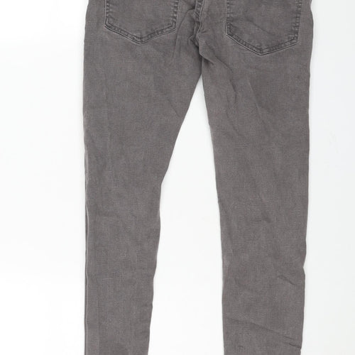 Bershka Mens Grey Cotton Skinny Jeans Size 30 in L28 in Regular Zip