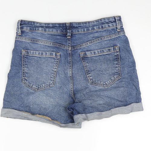 Denim73 Womens Blue Cotton Mom Shorts Size 10 L3 in Regular Zip