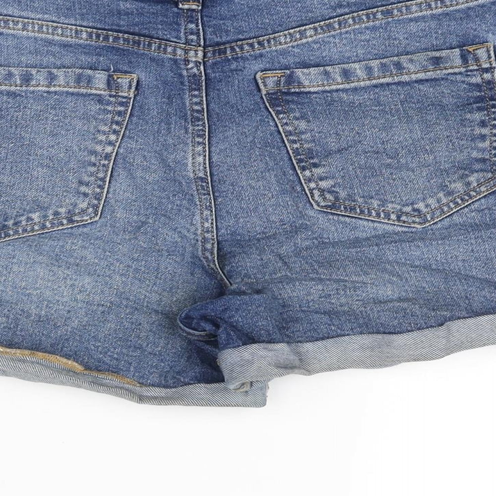 Denim73 Womens Blue Cotton Mom Shorts Size 10 L3 in Regular Zip