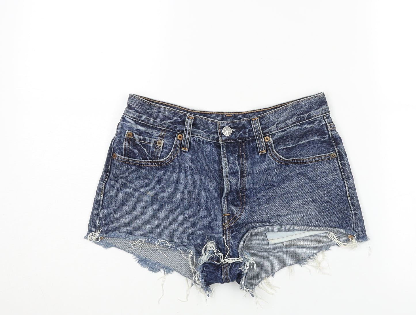 Levi's Womens Blue Cotton Cut-Off Shorts Size 25 in Regular Zip