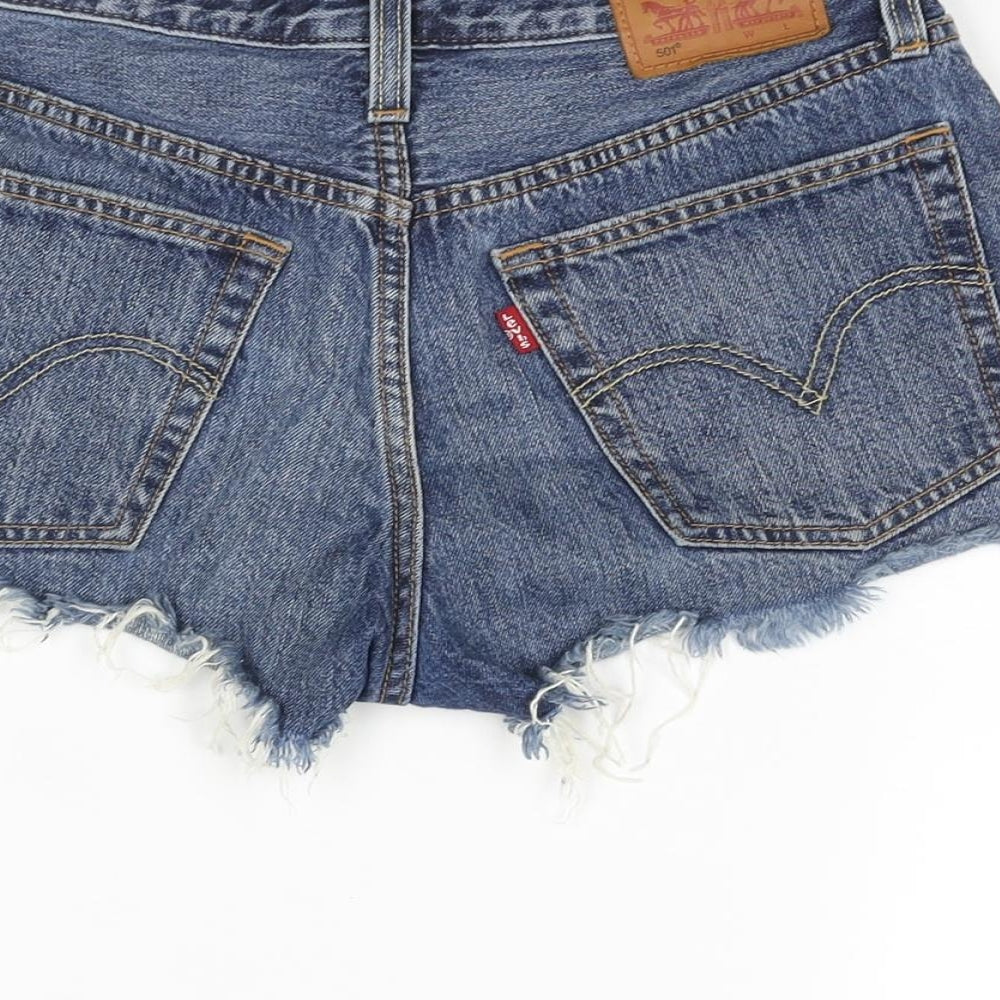 Levi's Womens Blue Cotton Cut-Off Shorts Size 25 in Regular Zip