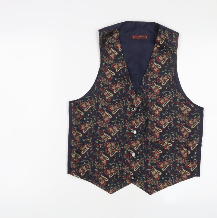 James McLanvey Boys Multicoloured Fair Isle Jacket Waistcoat Size 16 Years Button