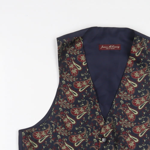 James McLanvey Boys Multicoloured Fair Isle Jacket Waistcoat Size 16 Years Button