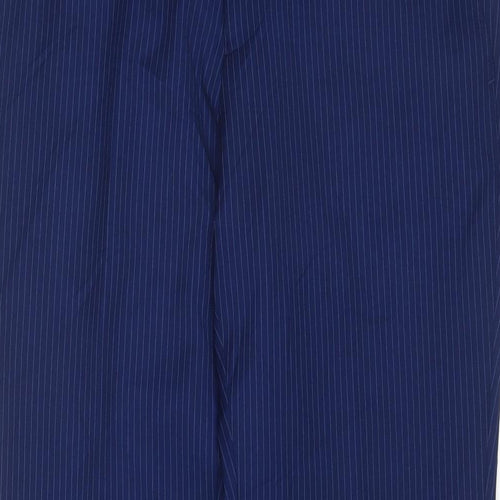 6th Sense Mens Blue Striped Polyester Trousers Size 30 in L31 in Regular Hook & Eye