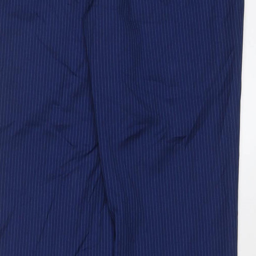 6th Sense Mens Blue Striped Polyester Trousers Size 30 in L31 in Regular Hook & Eye