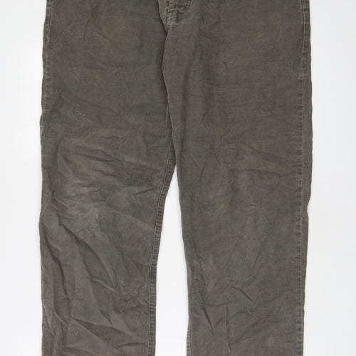 Paul Smith Mens Green Cotton Trousers Size 38 in L31 in Regular Zip