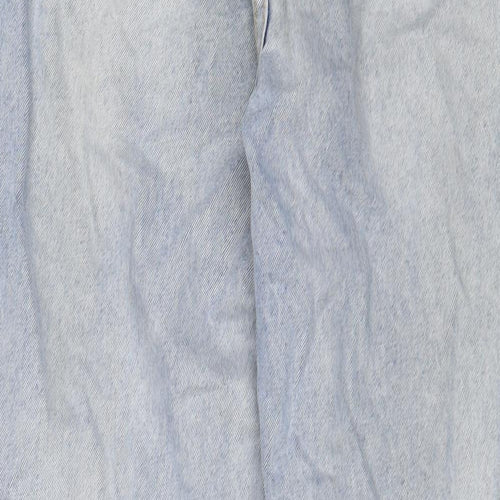 PRETTYLITTLETHING Womens Blue Cotton Mom Jeans Size 12 L30 in Regular Zip