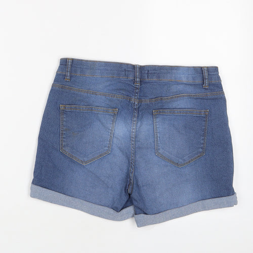 Denim & Co. Womens Blue Cotton Bermuda Shorts Size 12 L4 in Regular Zip