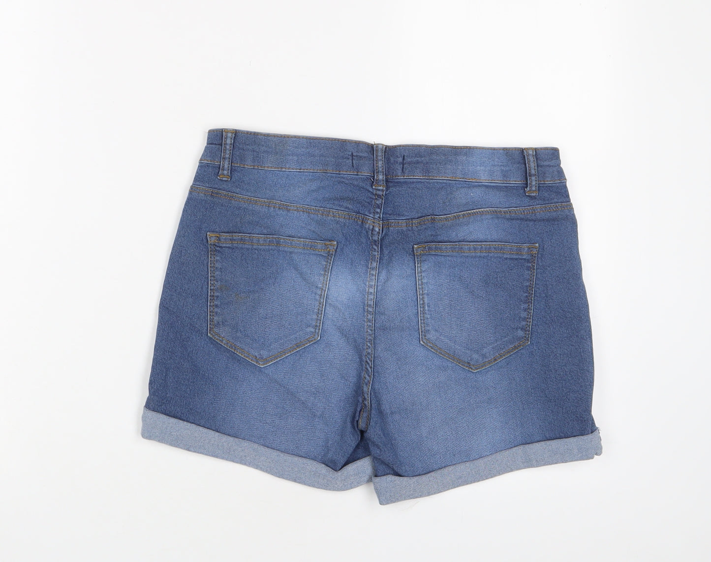 Denim & Co. Womens Blue Cotton Bermuda Shorts Size 12 L4 in Regular Zip