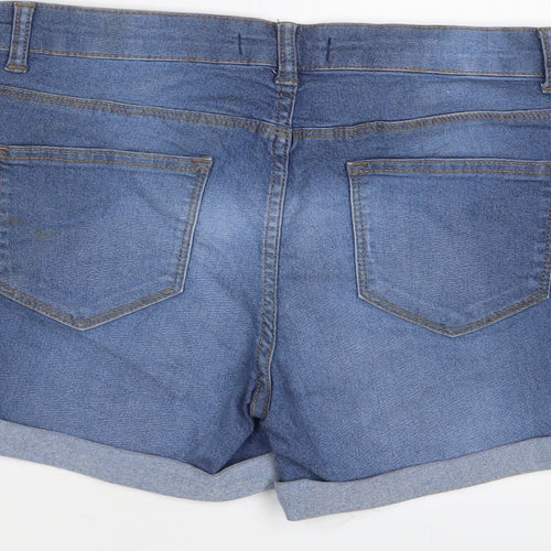 Denim & Co. Womens Blue Cotton Bermuda Shorts Size 12 L4 in Regular Zip