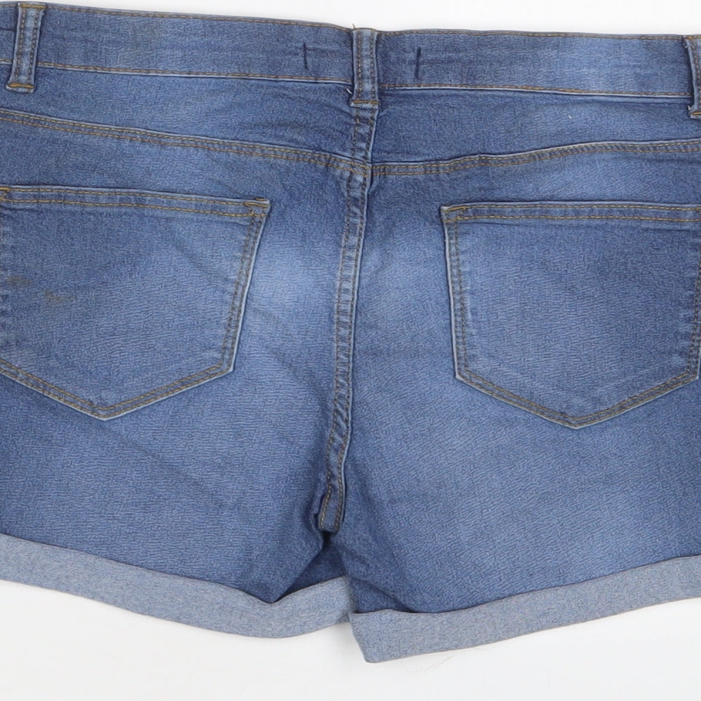 Denim & Co. Womens Blue Cotton Bermuda Shorts Size 12 L4 in Regular Zip