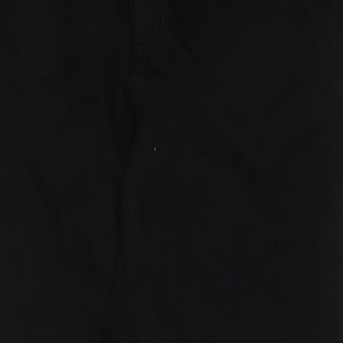 Marks and Spencer Womens Black Cotton Bootcut Jeans Size 16 L29 in Slim Zip