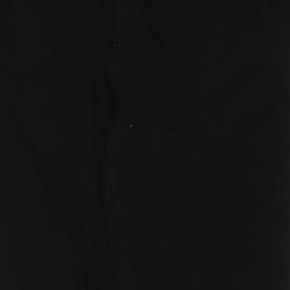 Marks and Spencer Womens Black Cotton Bootcut Jeans Size 16 L29 in Slim Zip