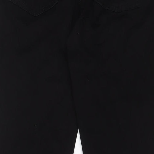 Marks and Spencer Womens Black Cotton Bootcut Jeans Size 16 L29 in Slim Zip