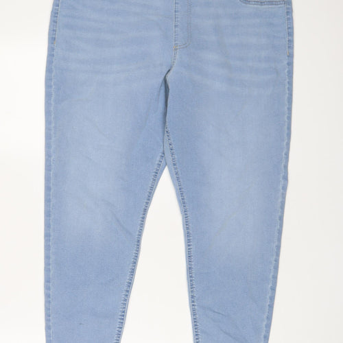 Marks and Spencer Womens Blue Cotton Jegging Jeans Size 20 L25 in Regular