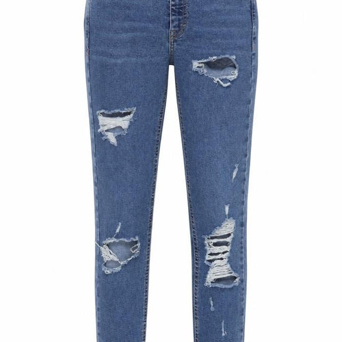 Topshop Womens Blue Cotton Skinny Jeans Size 26 in L34 in Regular Zip