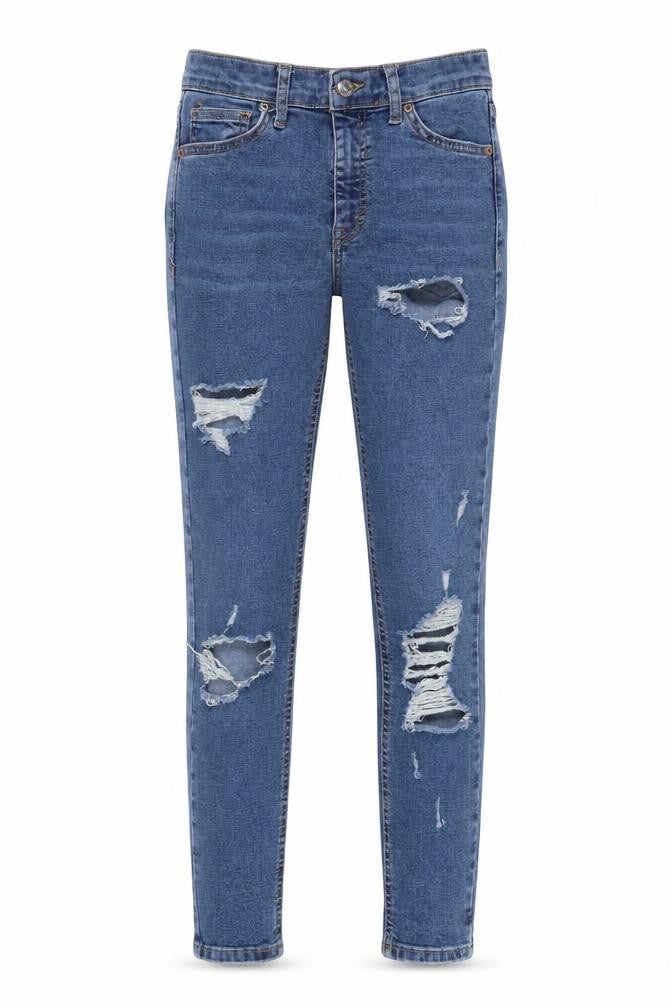 Topshop Womens Blue Cotton Skinny Jeans Size 26 in L34 in Regular Zip