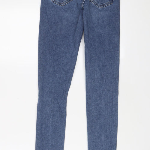 Topshop Womens Blue Cotton Skinny Jeans Size 26 in L34 in Regular Zip