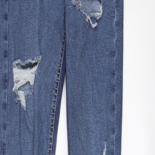 Topshop Womens Blue Cotton Skinny Jeans Size 26 in L34 in Regular Zip