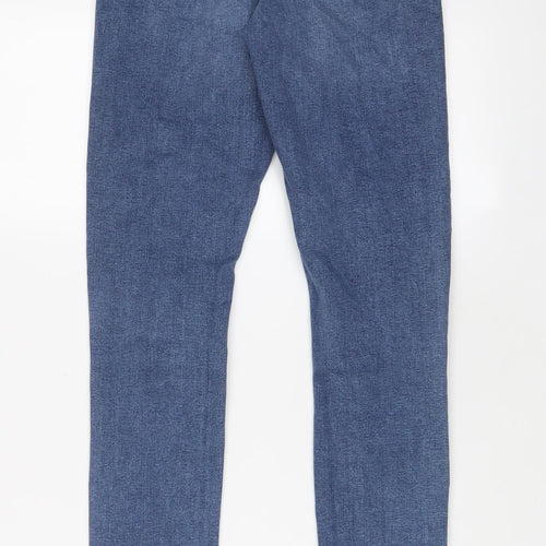 Topshop Womens Blue Cotton Skinny Jeans Size 26 in L34 in Regular Zip