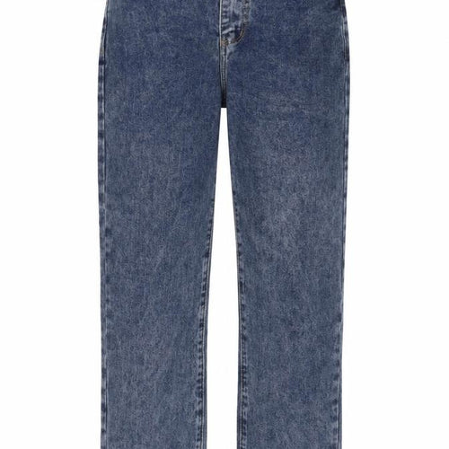 PRETTYLITTLETHING Womens Blue Cotton Straight Jeans Size 8 L29 in Regular Zip