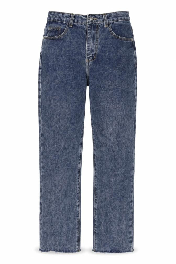 PRETTYLITTLETHING Womens Blue Cotton Straight Jeans Size 8 L29 in Regular Zip