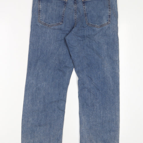 Autograph Womens Blue Cotton Straight Jeans Size 12 L26 in Regular Zip