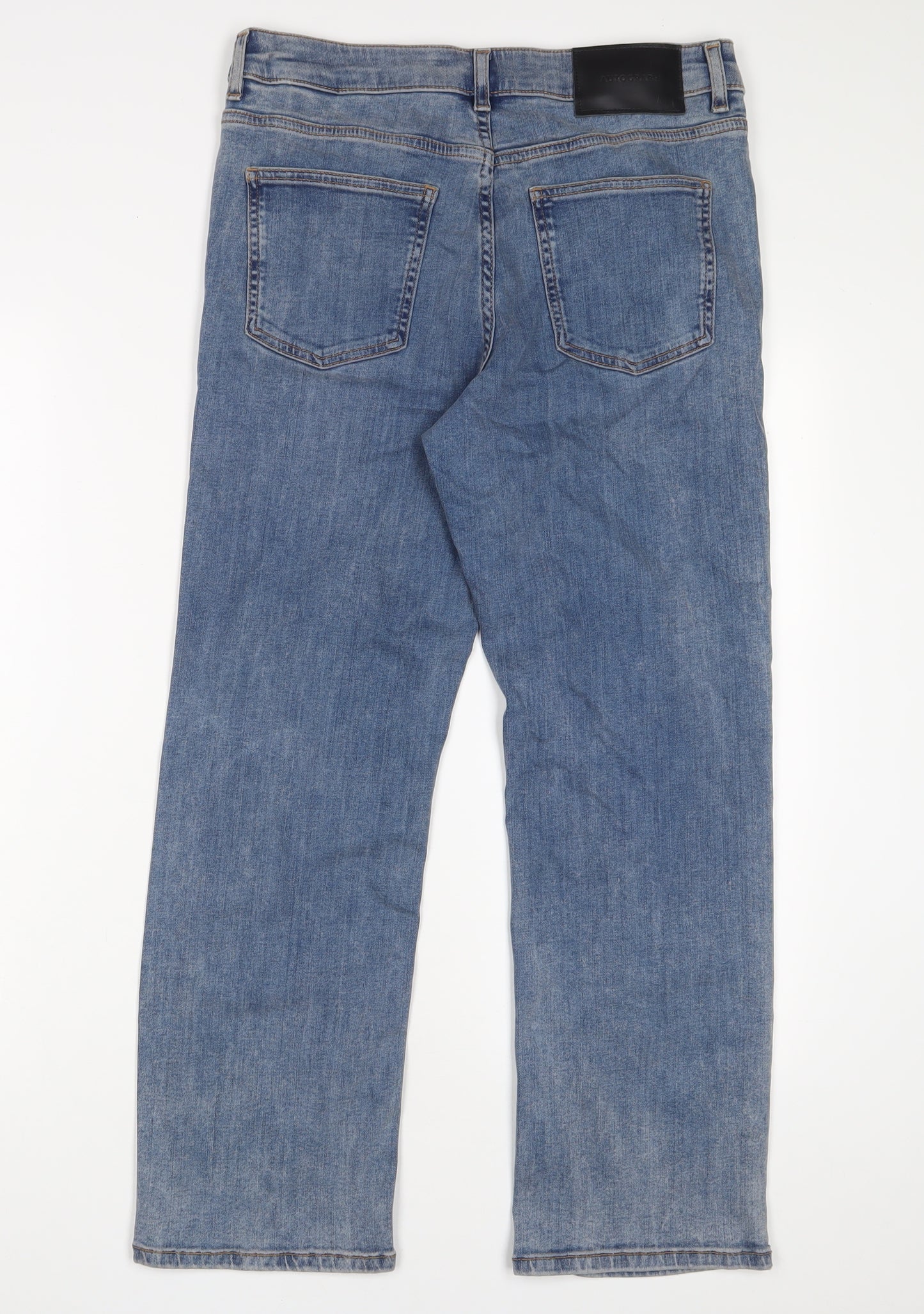 Autograph Womens Blue Cotton Straight Jeans Size 12 L26 in Regular Zip