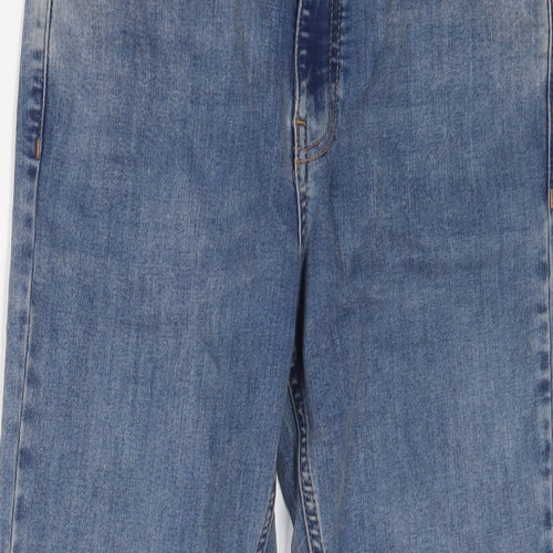 Autograph Womens Blue Cotton Straight Jeans Size 12 L26 in Regular Zip