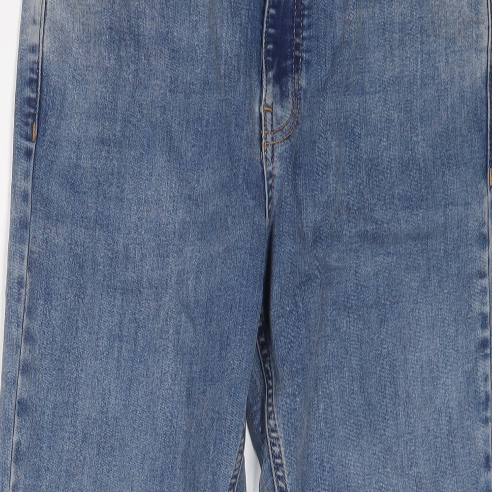 Autograph Womens Blue Cotton Straight Jeans Size 12 L26 in Regular Zip
