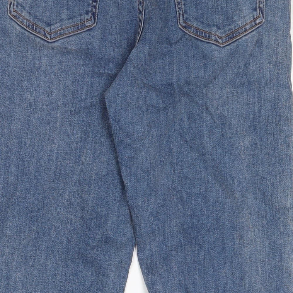 Autograph Womens Blue Cotton Straight Jeans Size 12 L26 in Regular Zip
