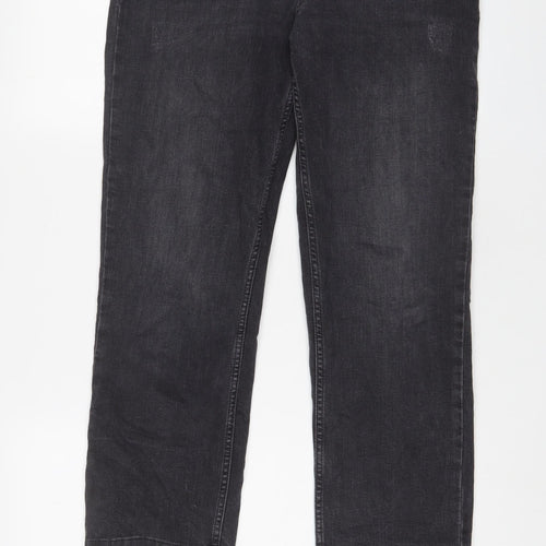 Pulz Womens Grey Cotton Straight Jeans Size 31 in L28 in Regular Zip