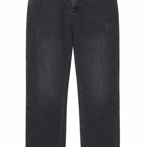 Pulz Womens Grey Cotton Straight Jeans Size 31 in L28 in Regular Zip