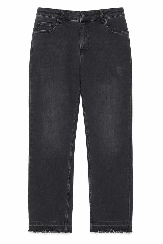 Pulz Womens Grey Cotton Straight Jeans Size 31 in L28 in Regular Zip