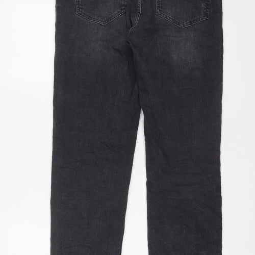 Pulz Womens Grey Cotton Straight Jeans Size 31 in L28 in Regular Zip