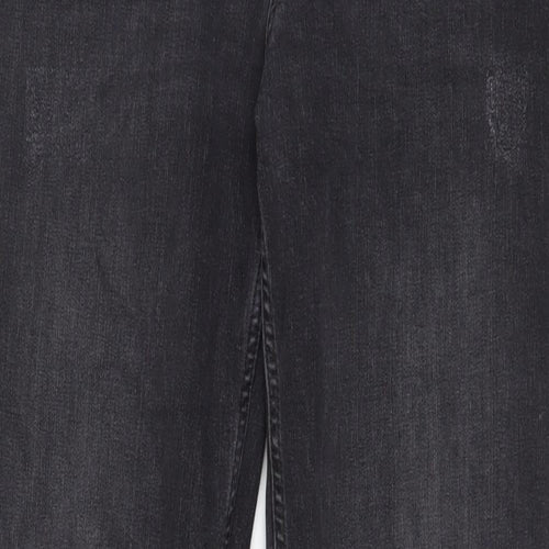 Pulz Womens Grey Cotton Straight Jeans Size 31 in L28 in Regular Zip