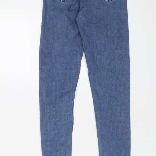 Topshop Womens Blue Cotton Skinny Jeans Size 26 in L34 in Regular Zip