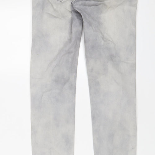 Marks and Spencer Womens Grey Cotton Skinny Jeans Size 8 L30 in Regular Zip - Zips