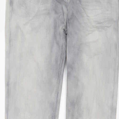 Marks and Spencer Womens Grey Cotton Skinny Jeans Size 8 L30 in Regular Zip - Zips