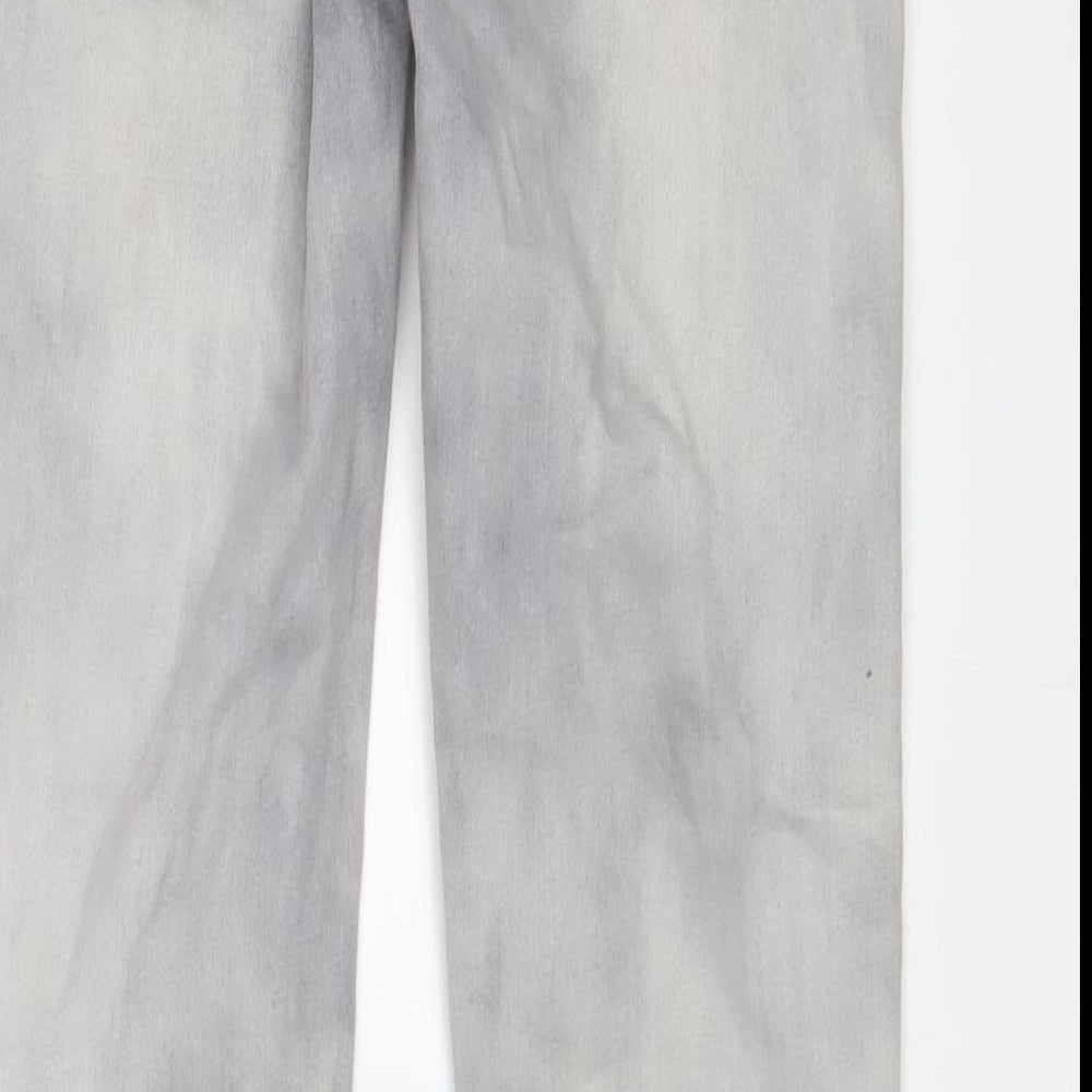 Marks and Spencer Womens Grey Cotton Skinny Jeans Size 8 L30 in Regular Zip - Zips
