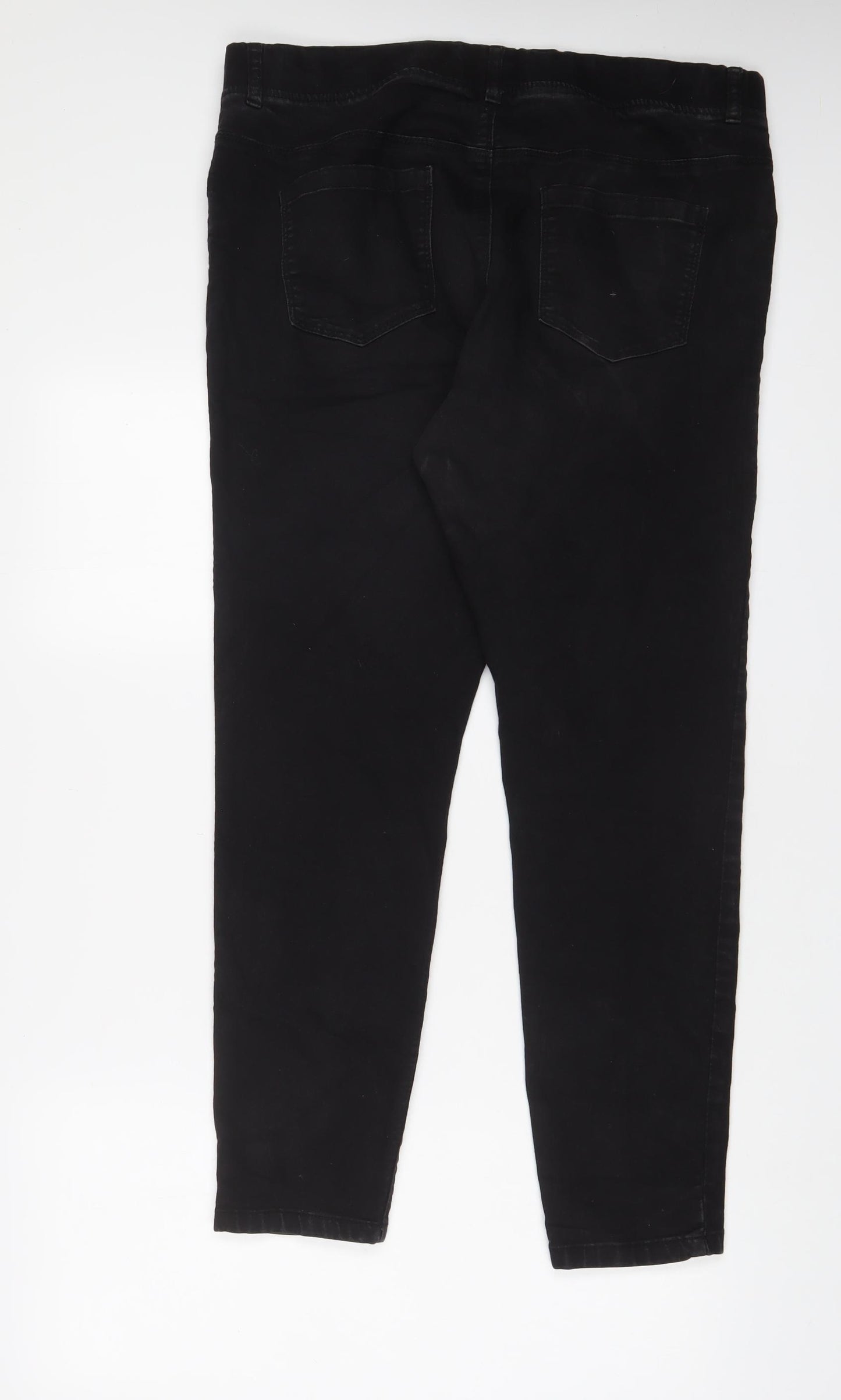 Pep&Co Womens Black Cotton Jegging Jeans Size 18 L29 in Regular