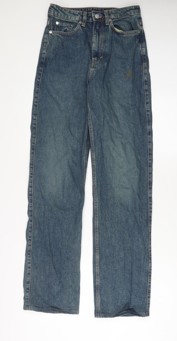 Weekday Womens Blue Cotton Straight Jeans Size 26 in L24 in Regular Zip