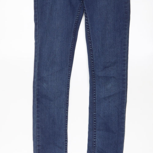 Levi's Girls Blue Cotton Skinny Jeans Size 12 Years L28 in Regular Zip - Adjustable waist